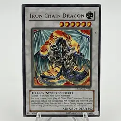 Two Vintage Yugioh Trading Cards 1996 Iron Chain Dragon & Turbo Warrior LE - Image 2