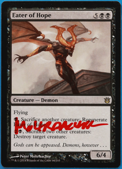 Eater of Hope Born of the Gods NM Black Rare SIGNED CARD (504949) ABUGames - Image 1