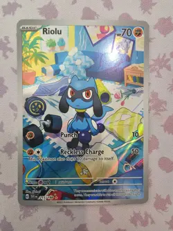 Pokemon Riolu TCG Illustration Rare Card 215/198 SV01 Scarlet & Violet Base Set - Image 1