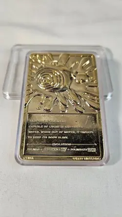POLIWHIRL #61 Gold Bar Card Limited Edition Burger King 1999 Gold Plate Pokemon - Image 1