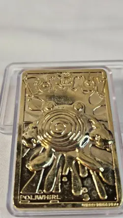 POLIWHIRL #61 Gold Bar Card Limited Edition Burger King 1999 Gold Plate Pokemon - Image 2