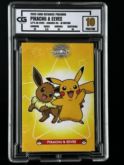 Pikachu Eevee CG Pristine 10 Card Database Let’s Go CGC PSA Pokemon 2025 #6 - Image 1