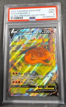 POKEMON CARD CHARIZARD V 260 BLACK STAR PROMO #260 UPC GRADED PSA 9 MINT - Image 1