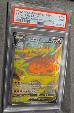 POKEMON CARD CHARIZARD V 260 BLACK STAR PROMO #260 UPC GRADED PSA 9 MINT - Image 2