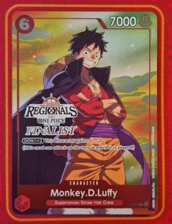 MONKEY D. LUFFY P-001 ONLINE REGIONALS FINALIST STAMP, 2024 ONE PIECE CARD GAME - Image 1