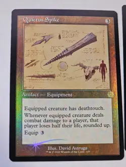 MTG - Quietus Spike FOIL Schematic RETRO FRAME - Brother's War - Image 1