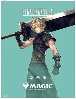 Magic Mtg Final Fantasy Poster Cloud Foil Promo Store Exclusive 61x46cm - Image 1