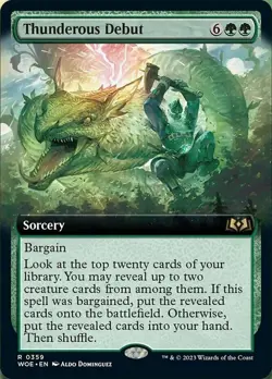 Thunderous Debut - Foil - Extended Art x1 - Wilds of Eldraine - NM-Mint, English - Image 1