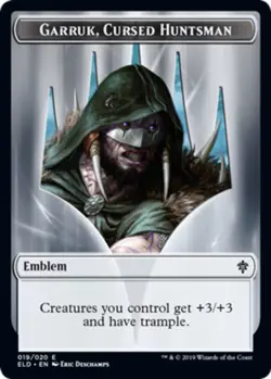 Emblem - Garruk, Cursed Huntsman - Throne of Eldraine #019/020 MTG Magic The Gat - Image 1