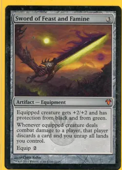 2014 Magic the Gathering Sword of the Feast and Famine Artifact Equipment - Image 1