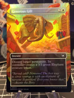 FOIL Generous Gift NM - Borderless - Commander Masters - CMM MTG - NM - Image 1
