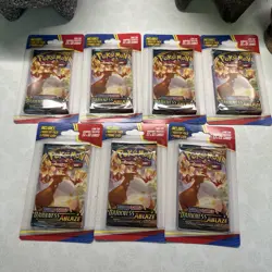 (7) All Charizard Art Pokemon Sword & Shield Darkness Ablaze Sealed Blister Pack - Image 1