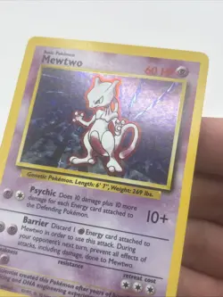 Mewtwo 10/102 Holo Rare Base Set Pokemon Card - Image 3