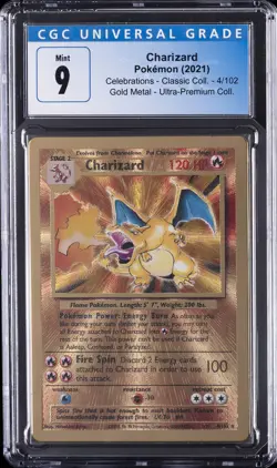 2021 POKEMON CELEBRATIONS CLASSIC COLL GOLD METAL ULTRA PREM #4 CHARIZARD CGC 9 - Image 1