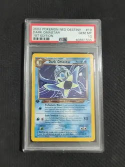 Dark Omastar 19 PSA 10 1st Edition Neo Destiny Pop 62 Rare Graded Pokemon Card - Image 1