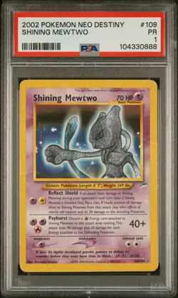 2002 POKEMON NEO DESTINY #109 SHINING MEWTWO PSA 1 - Image 1