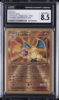 2021 POKEMON CELEBRATIONS CLASSIC COLL GOLD METAL ULTRA PREM CHARIZARD CGC 8.5 - Image 1