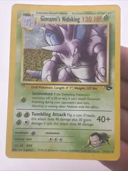 Giovanni’s Nidoking Holo Rare 7/132 Gym Challenge WOTC Pokemon TCG - Damaged - Image 1