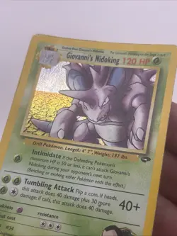 Giovanni’s Nidoking Holo Rare 7/132 Gym Challenge WOTC Pokemon TCG - Damaged - Image 3