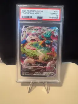 PSA 10 2020 Pokemon Sword & Shield Snorlax VMAX Full Art #142/202 - Image 1