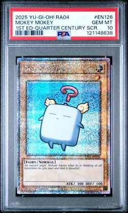 2025 YU-GI-OH! RA04-QUARTER CENTURY STAMPEDE #EN126 MOKEY MOKEY PSA 10 - Image 1