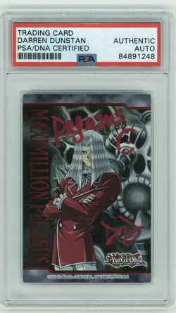 PSA Signed Darren Dunstan Yu-Gi-Oh! Legendary Duelists Promo Maximillion Pegasus - Image 1