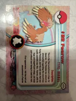 Fearow #22 Topps Chrome Pokemon Card 2000 S1 Spectra Chrome TV Animation - Image 5