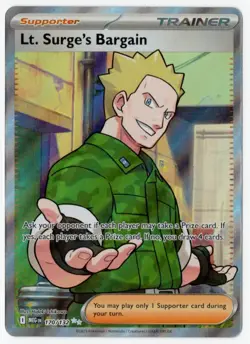 Lt. Surge’s Bargain 170/132 Secret Rare Pokemon Card Mega Evolution NM - Image 1