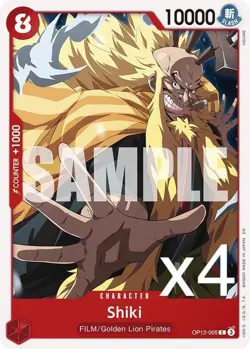 4X One Piece Card Game Shiki OP12-005 Common NM - Image 1