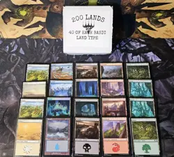 200 Magic the Gathering Basic Land - 40 of each basic land - MTG LOT - Image 1