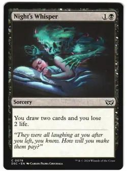 Night's Whisper 79 DSC C Commander: Duskmourn: House of Horror MTG - Image 1