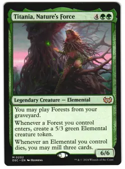 Titania, Nature's Force 202 DSC M Commander: Duskmourn: House of Horror MTG - Image 1