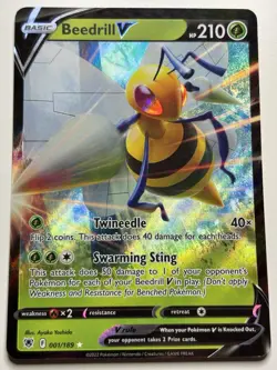 Beedrill V 001/189 Ultra Rare Astral Radiance Pokemon TCG Holo Foil Near Mint NM - Image 1