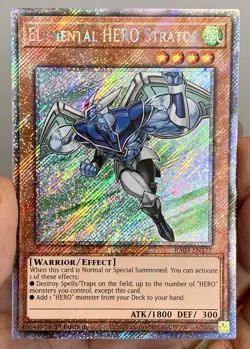 Yugioh Elemental HERO Stratos RA03-EN177 Platinum Secret Rare 1st Ed NM w/Track - Image 1