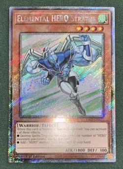 Yugioh Elemental HERO Stratos RA03-EN177 Platinum Secret Rare 1st Ed NM w/Track - Image 3