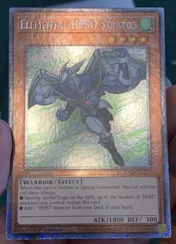 Yugioh Elemental HERO Stratos RA03-EN177 Platinum Secret Rare 1st Ed NM w/Track - Image 5