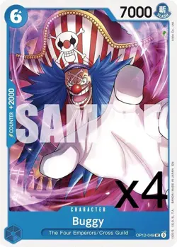 4X One Piece Card Game Buggy OP12-049 Uncommon NM - Image 1