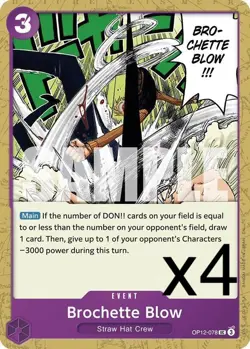 4X One Piece Card Game Brochette Blow OP12-078 Uncommon NM - Image 1