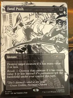 MTG Fatal Push (7017) *Non-Foil* Inked Secret Lair: Spider-Man Chase Card MT/NM - Image 1