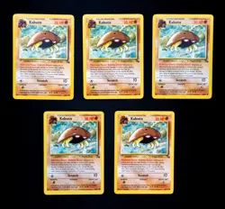 Pokemon 5 Card Kabuto Lot Vintage Fossil - MP/HP - Image 1