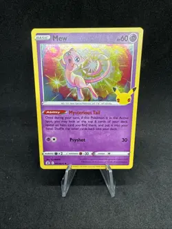 MEW 25th Anniversary Celebrations Holo Rare Pokemon Card TCG 011/025 NM - Image 1