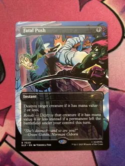 Fatal Push 7020 Borderless Secret Lair Drop Regular Spider-Man Bonus Card MTG NM - Image 1