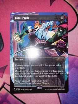 Fatal Push 7020 Borderless Secret Lair Drop Regular Spider-Man Bonus Card MTG NM - Image 2