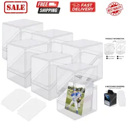 Card Deck Cases, 6 Pack Acrylic Commander Deck Box Holding 100+ Sleeved Cards... - Image 1