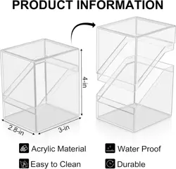 Card Deck Cases, 6 Pack Acrylic Commander Deck Box Holding 100+ Sleeved Cards... - Image 3