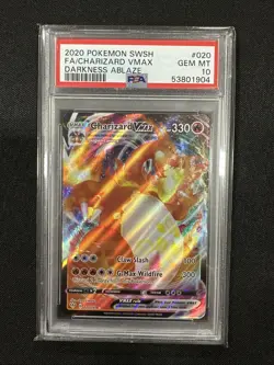 Pokemon TCG Charizard VMAX Darkness Ablaze Rare Holo Card 20/189 PSA 10 - Image 1