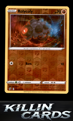 Reverse Holofoil Rolycoly 105/192 Pokemon Common SWSH02: Rebel Clash Card NM - Image 1