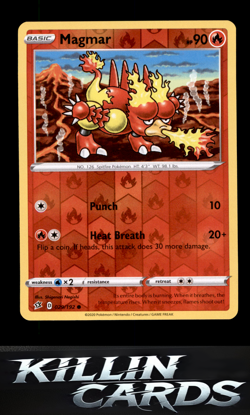 Reverse Holofoil Magmar 029/192 Pokemon Common SWSH02: Rebel Clash Card NM - Image 1