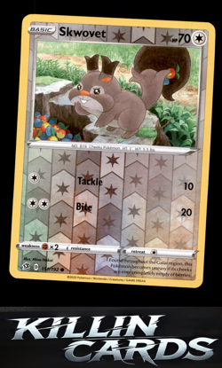 Reverse Holofoil Skwovet 151/192 Pokemon Common SWSH02: Rebel Clash Card NM - Image 1