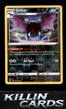 Reverse Holofoil Golbat 090/163 Pokemon Uncommon SWSH05: Battle Styles Card NM - Image 1